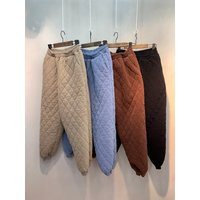 Women's High Rise Cotton 100% Thick Quilted Padding Deep Pocket Ribbed Hem Baggy Jogger Pants For Winter | Etsy (US)