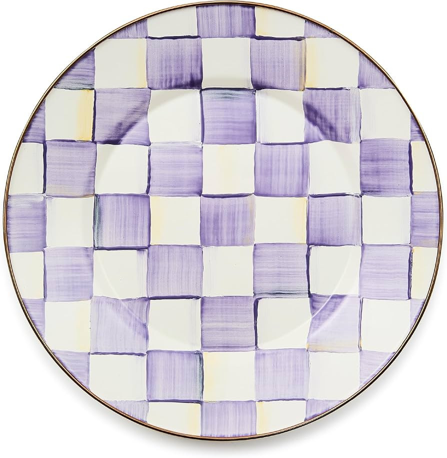 MACKENZIE-CHILDS Enamel Dinner Plate, Decorative Dinnerware Plate, 10 Inches, Purple-and-White Vi... | Amazon (US)