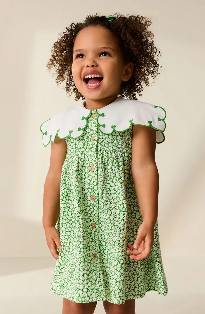 Kids' Frill Collar Floral Print Dress | Nordstrom