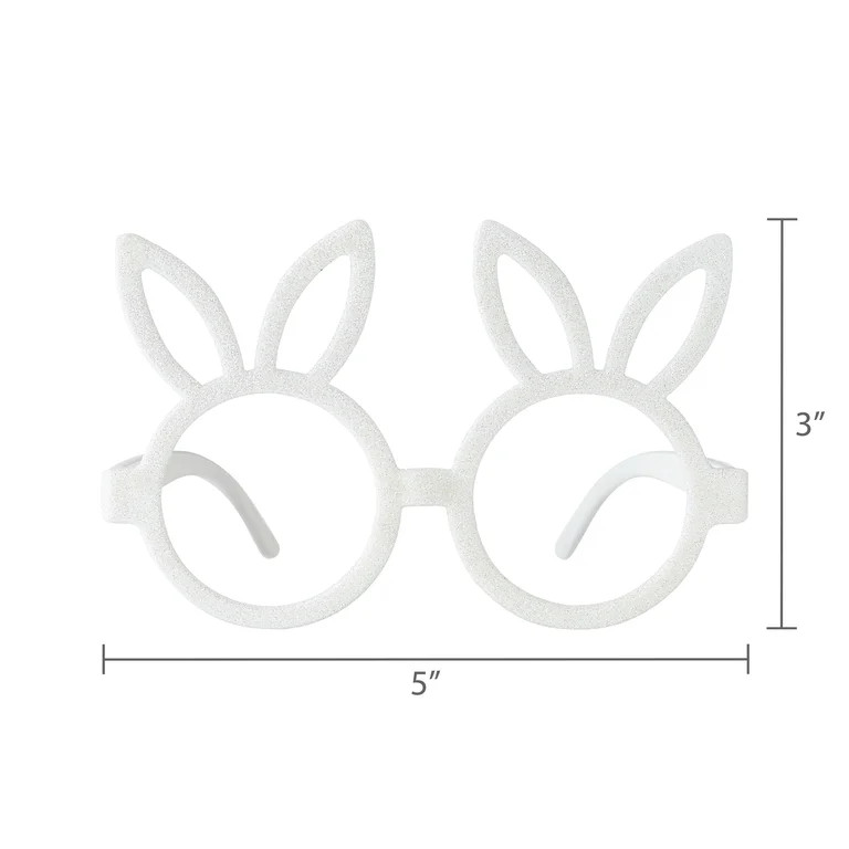 Glitter Bunny Costume Glasses, White, Easter by Way To Celebrate | Walmart (US)