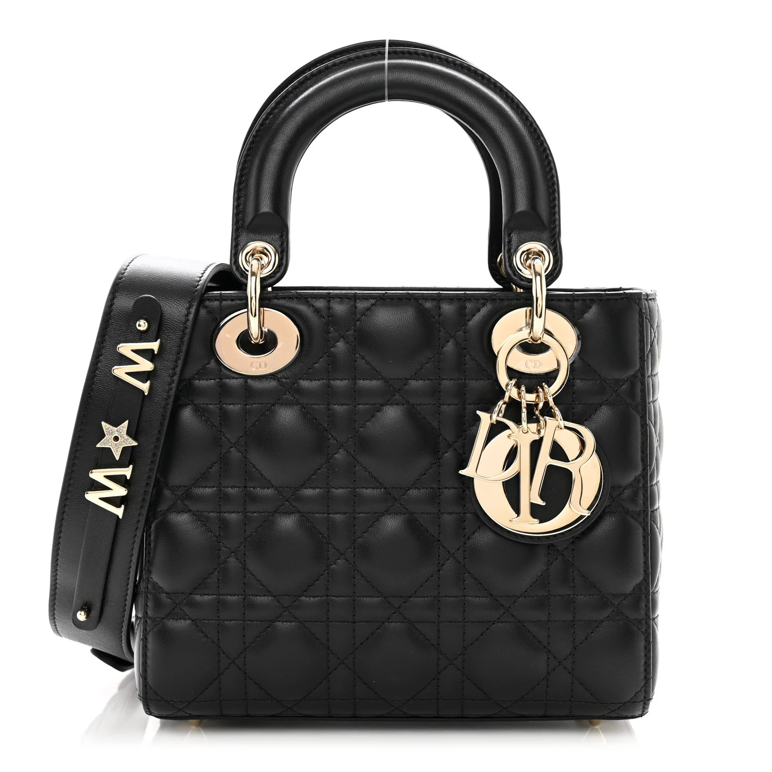 Lambskin Cannage Small My ABCDior Lady Dior Black | FASHIONPHILE (US)