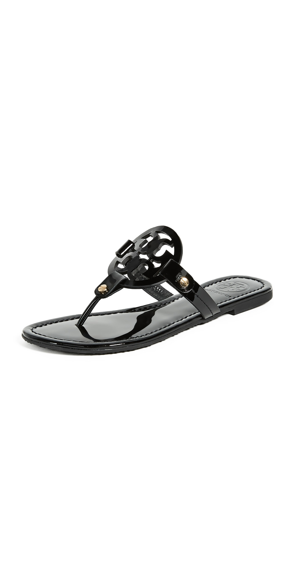 Tory Burch Miller Patent Thong Sandal Black 5 | Shopbop