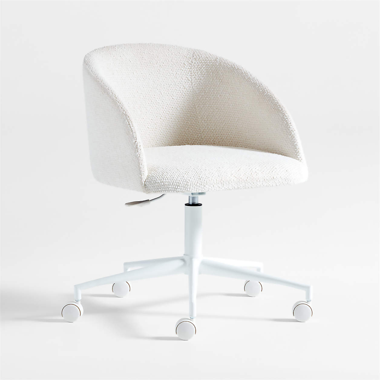 Finch Cream Boucle Upholstered Kids Desk Chair | Crate & Kids | Crate & Barrel