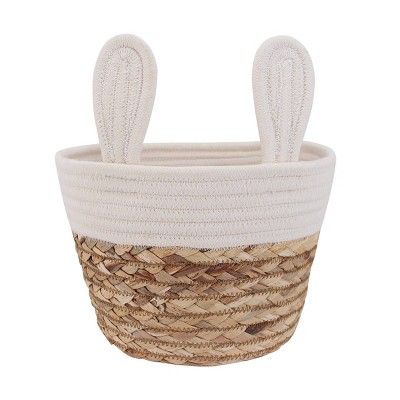 Water Hyacinth with Rope Bunny Ears Easter Basket White - Spritz™ | Target