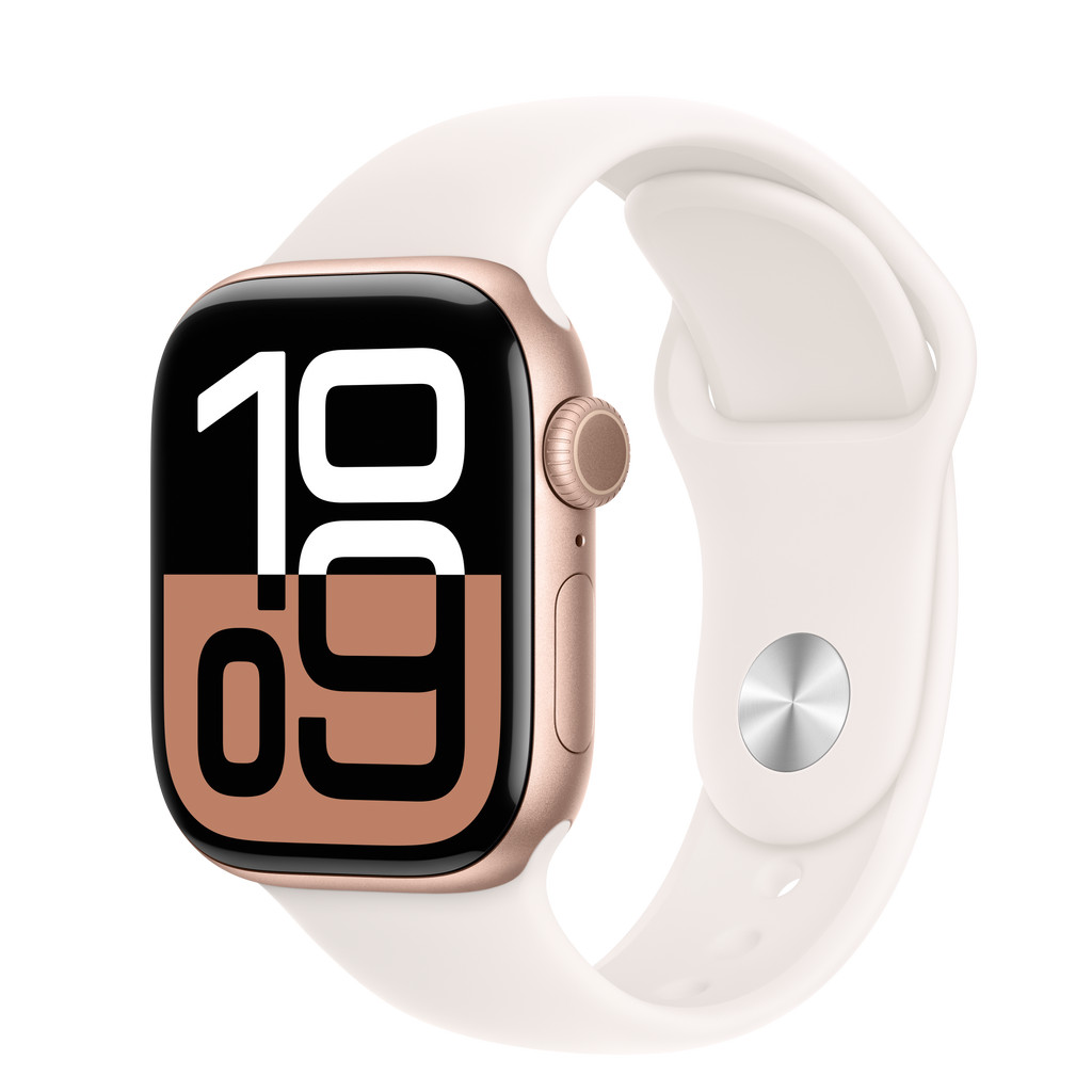 Apple Watch Series 10 GPS 42mm Rose Gold Aluminum Case with Light Blush Sport Band - S/M | Apple (US)