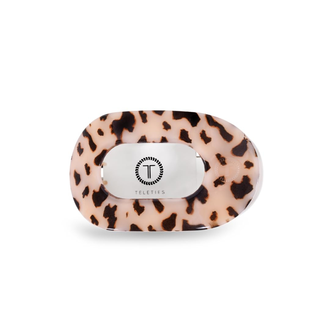 TELETIES - Large Flat Round Clip - Strong Grip, Bendable Teeth, Comfortable Curved Design - For Lying Down, Yoga, Driving & More - Ideal for Thick Hair - For All Hair Textures - Blonde Tortoise | Amazon (US)
