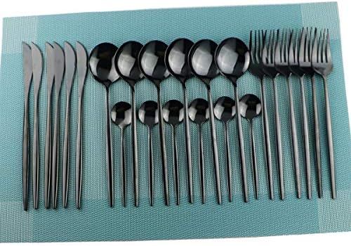 Gugrida 24-Piece Silverware Set - 18/10 Stainless Steel Reusable Utensils Forks Spoons Knives Set... | Amazon (US)