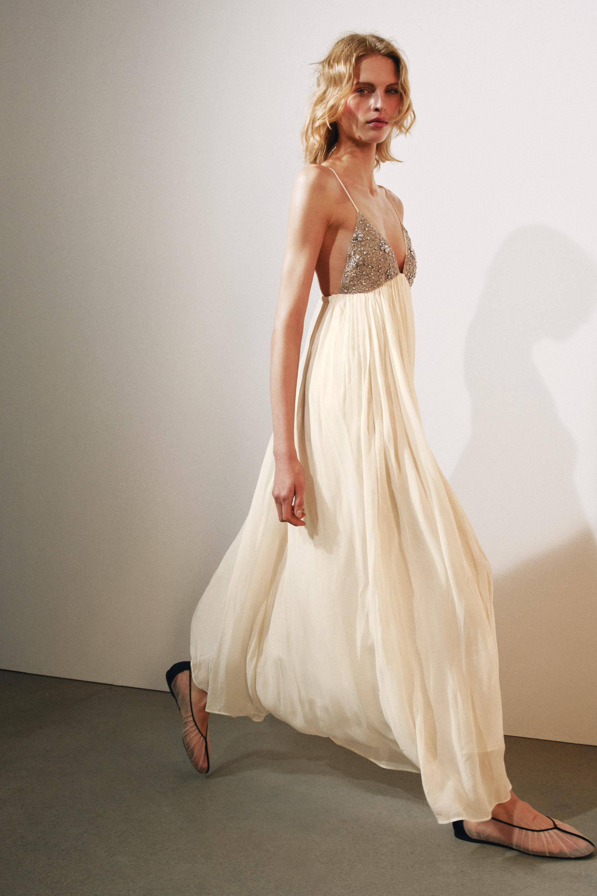 ZW COLLECTION BEADED MIDI DRESS | Zara US