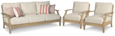 Clare View 3 Piece Nuvella Outdoor Sofa and Lounge Chair Chat Set | Ashley Homestore