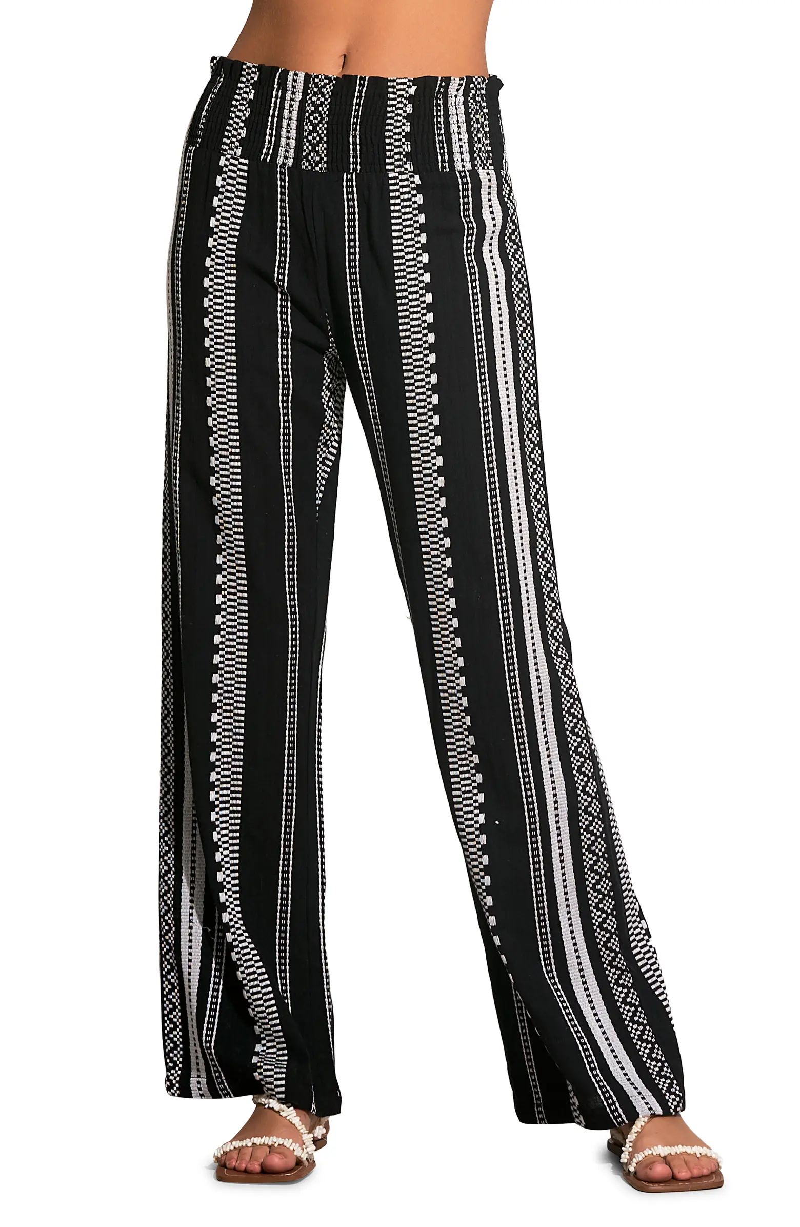 Smocked Waist Stripe Cover-Up Pants | Nordstrom
