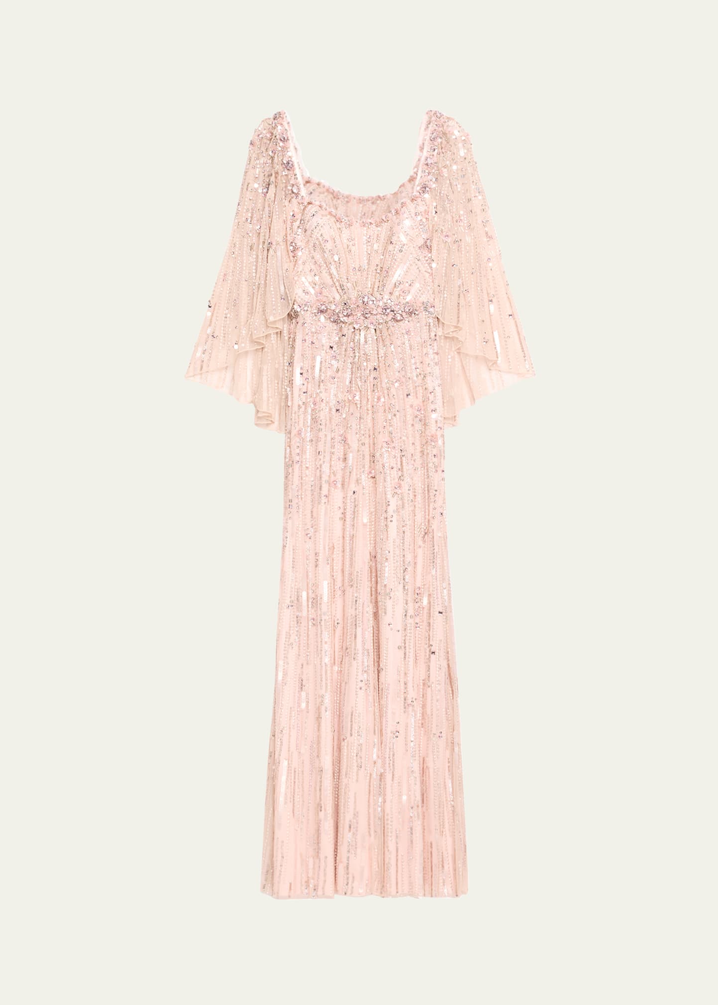 Jenny Packham Brightstar Crystal Sequined Floral Applique Backless Dress | Bergdorf Goodman