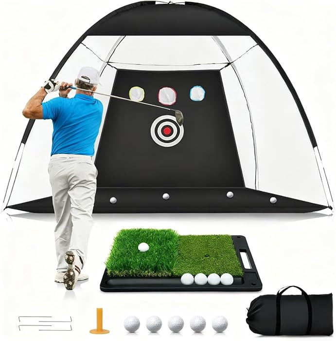 Golf Net, 10 x 7FT Golf Practice Nets for Backyard Driving Hitting Swing Chipping Training with H... | Amazon (US)