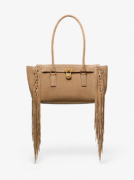 Hamilton Moderne Small Fringed Suede Satchel | Michael Kors US