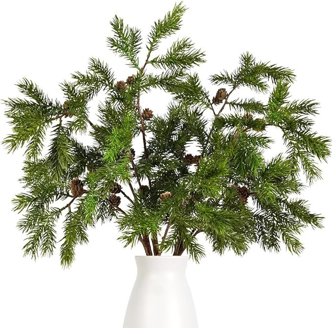 Melorca&Guilla Norfolk Pine Stems,4Pcs 36inch Artificial Pine Branches for Vase,Real Touch Christ... | Amazon (US)
