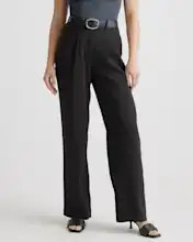 Stretch Crepe Pleated Wide Leg Pants | Quince
