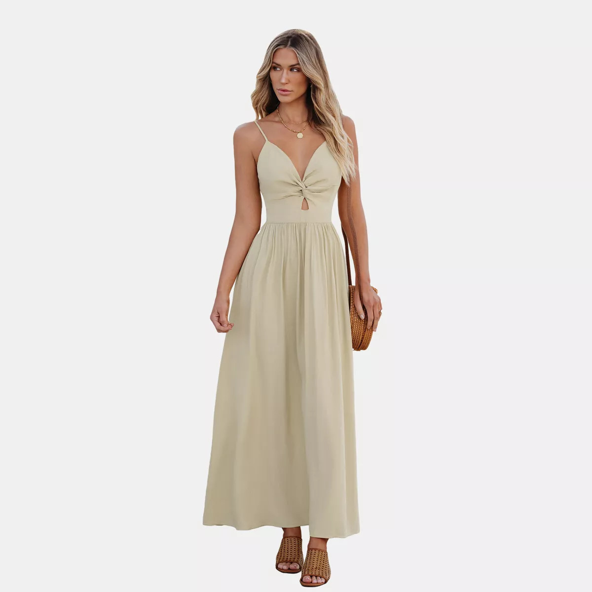 Women's Front Twist & Keyhole Maxi Dress - Cupshe | Target