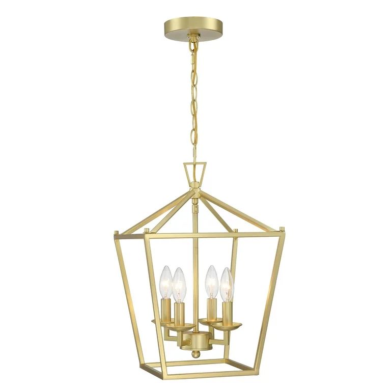 12" 4-Light Gold Pendant Lighting for Kitchen Geometric Ceiling Mount Light Fixture with Adjustab... | Walmart (US)