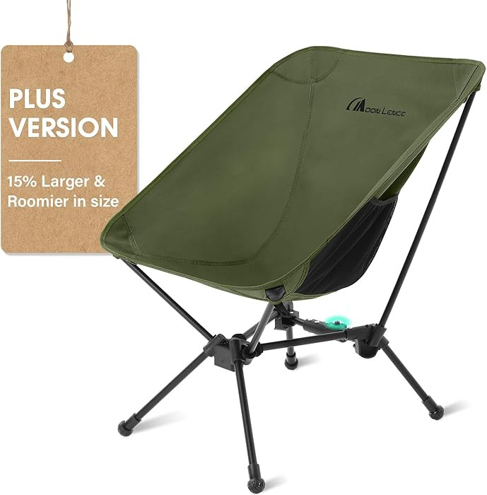 MOON LENCE Camping Chair, Green
        Portable, Snap-Lock, Folding Compact Chair, Lightweight, ... | Amazon (US)
