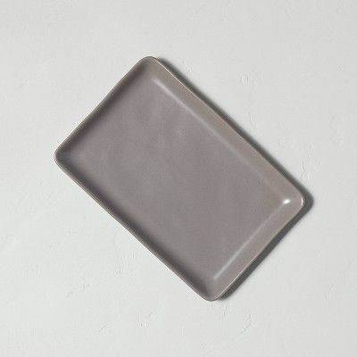 Stoneware Rectangular Serve Tray Matte Gray - Hearth & Hand™ with Magnolia | Target