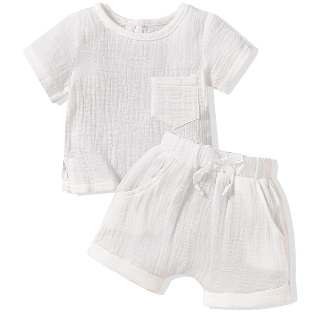 Gender Neutral Baby Linen Summer Outfit | Amazon (US)