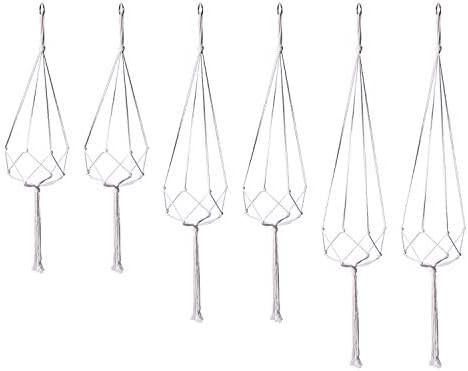 POTEY 660201 Macrame Plant Hangers - Simple Design Indoor Outdoor Plant Pot Hangers,Hanging Plant... | Amazon (US)