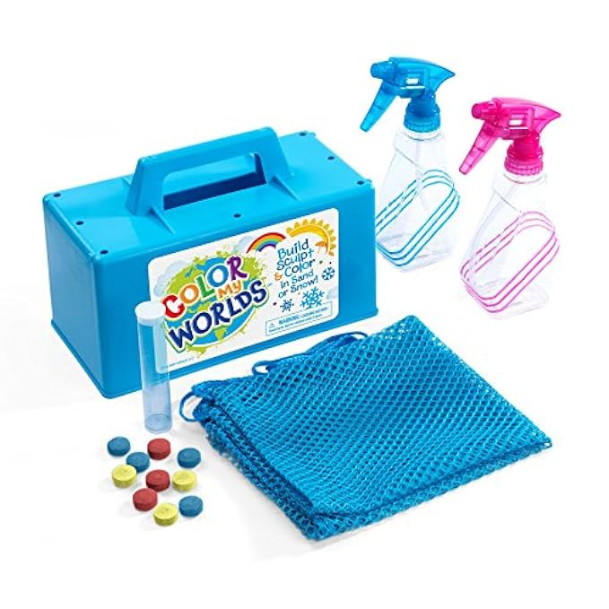 Color My Worlds Sand and Snow Coloring Kit Snow Toy Kids Toy Build a Blue Snowman Make Rainbow Snowb | Amazon (US)