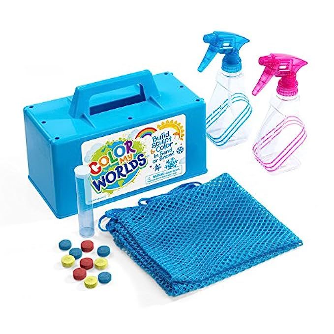 Color My Worlds Sand and Snow Coloring Kit Snow Toy Kids Toy Build a Blue Snowman Make Rainbow Snowb | Amazon (US)