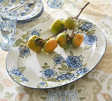 Kravet Rosehill Stoneware Oval Serving Platter | Pottery Barn (US)