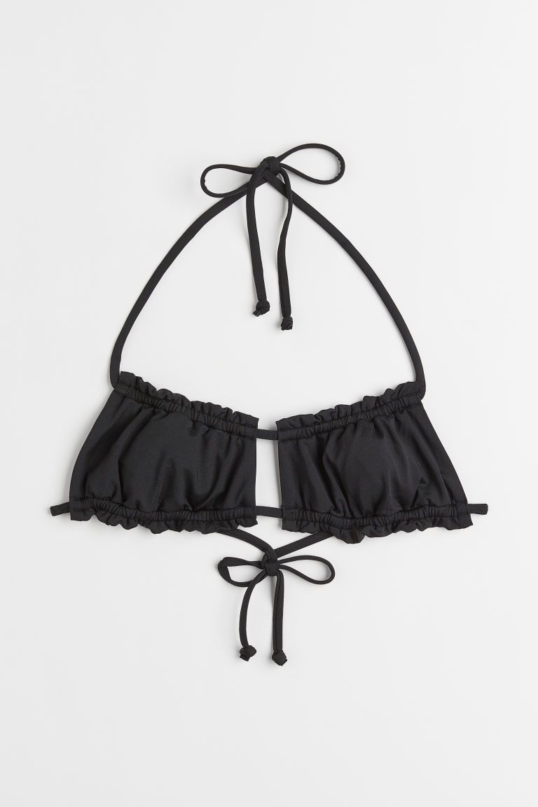 H & M - Flounced bikini top - Black | H&M (US + CA)