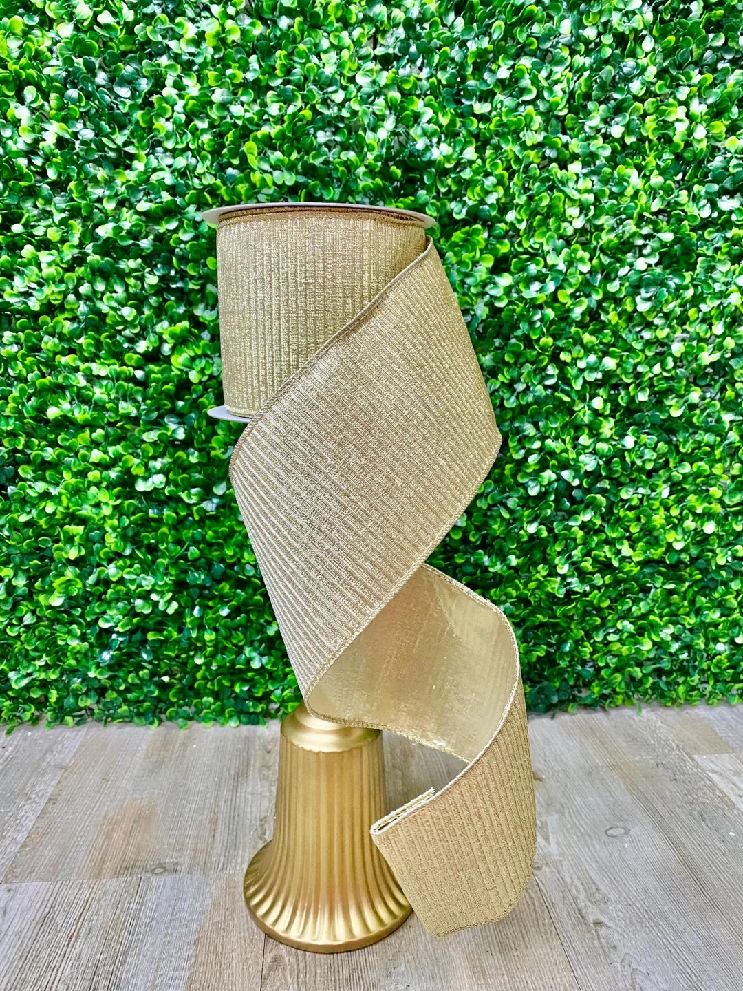 4 Inch Champagne Pleated Metallic Ribbon- 10 Yards- Farrisilk - Etsy | Etsy (US)