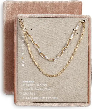 Chelsea28 Set of Two Demi Fine Chain Necklaces | Nordstrom | Nordstrom