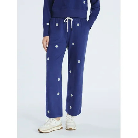 Free Assembly Women s and Women s Plus Embroidered Cropped Sweatpants 23 Inseam Sizes XS-4X | Walmart (US)