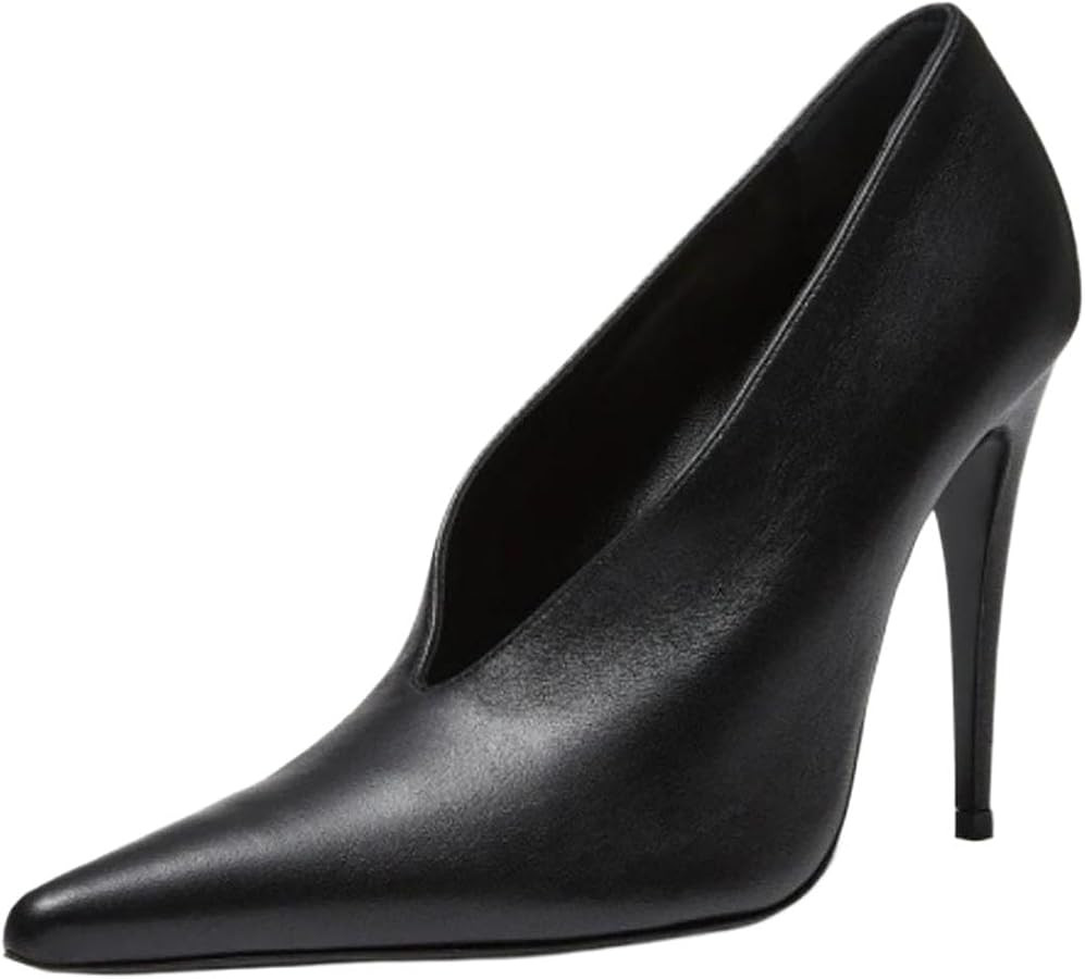 Women's Pointed Toe V-Warp Dress Pumps Stiletto High Heel Formal Shoes Slip on Party Prom Shoes | Amazon (UK)
