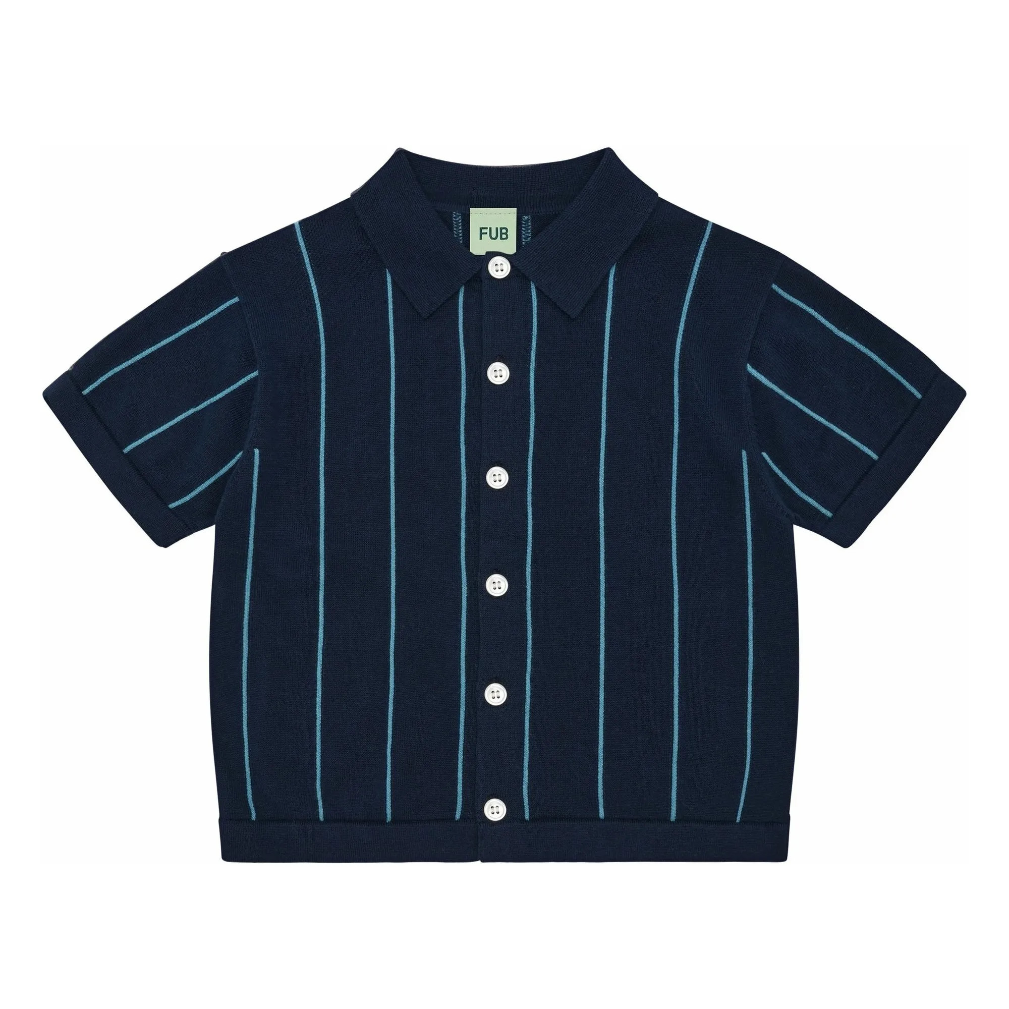 Gestreiftes Hemd Extra Feinmaschig Bio-Baumwolle | Navy | Smallable