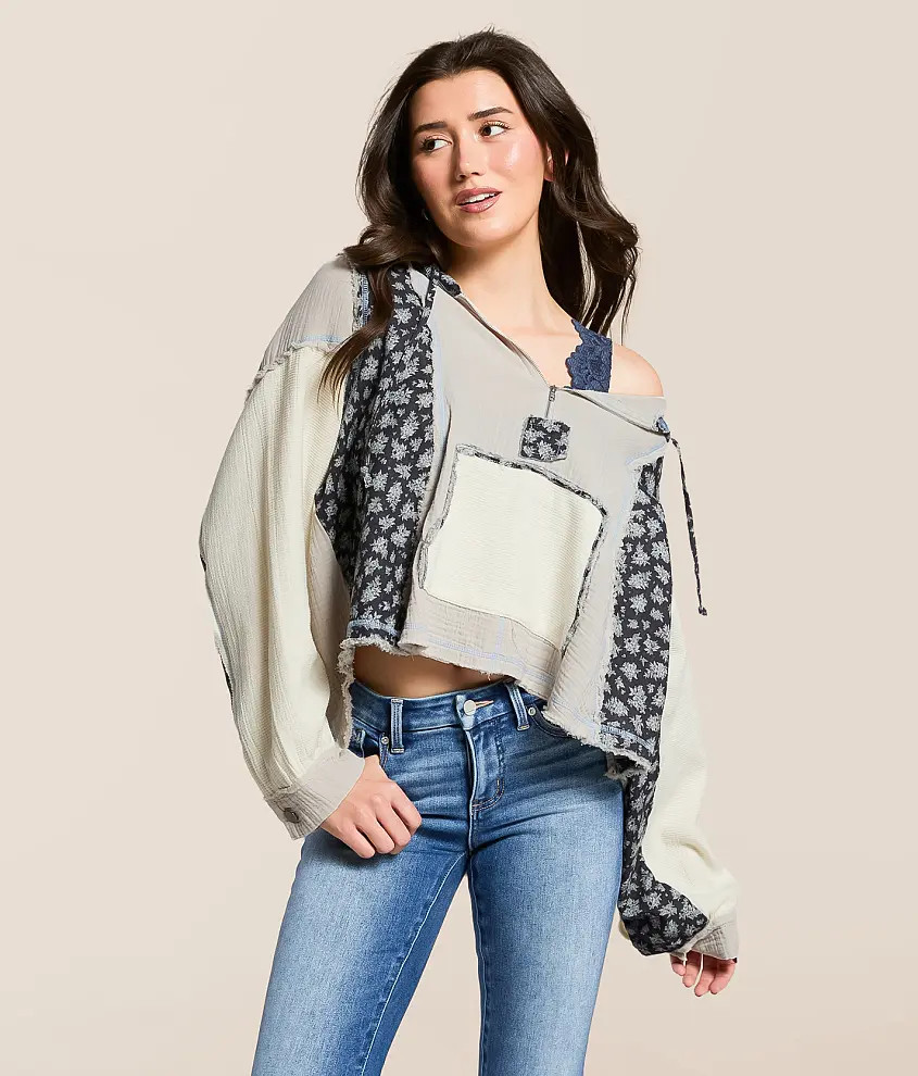 Pieced Quarter Zip Hoodie | Buckle