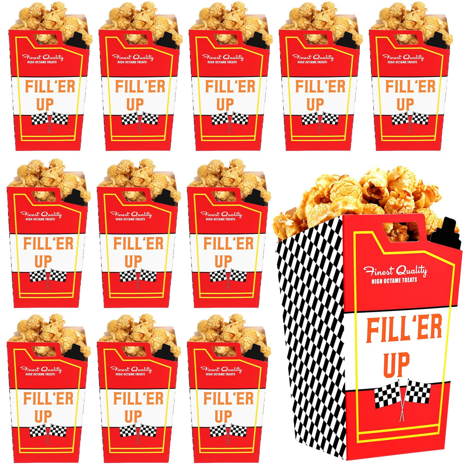 Outus 24 Pieces Two Fast Birthday Decors Race Car Fuel Can Popcorn Treat Boxes Racing Popcorn Can... | Amazon (US)