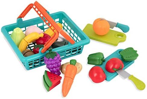 Amazon.com: Battat – Farmers Market Basket – Toy Kitchen Accessories – Pretend Cutting Play... | Amazon (US)