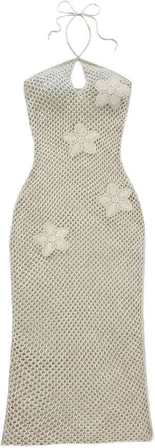 SHENHE Women's Crochet Swimsuit Coverups Hollow Out Beach Maxi Dress Bathing Suit Cover Up | Amazon (US)