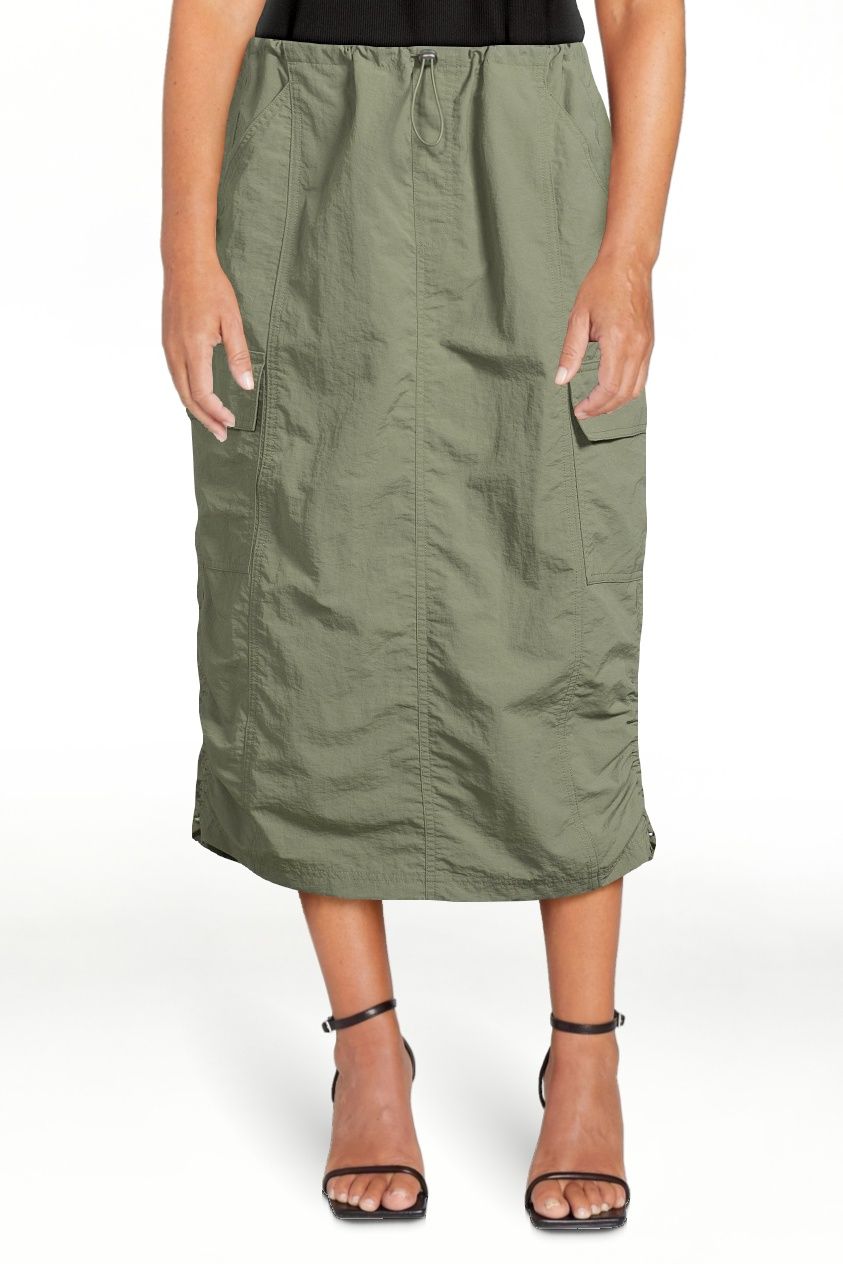 No Boundaries Juniors Parachute Cargo Midi Skirt, Sizes XS-XXXL | Walmart (US)