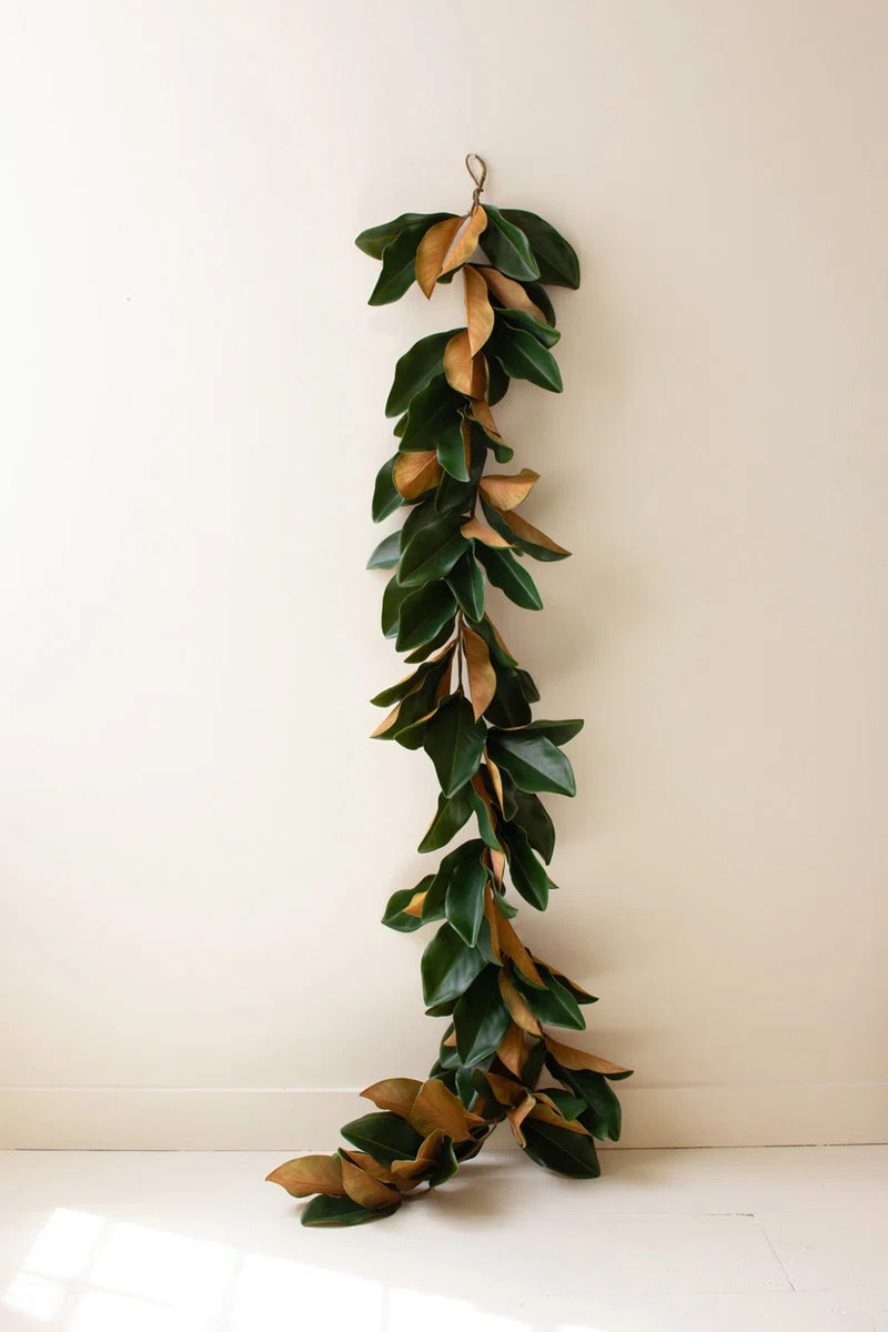 The Holiday Aisle® Artificial Magnolia Leaf Lightbourne - 72" | Wayfair | Wayfair North America