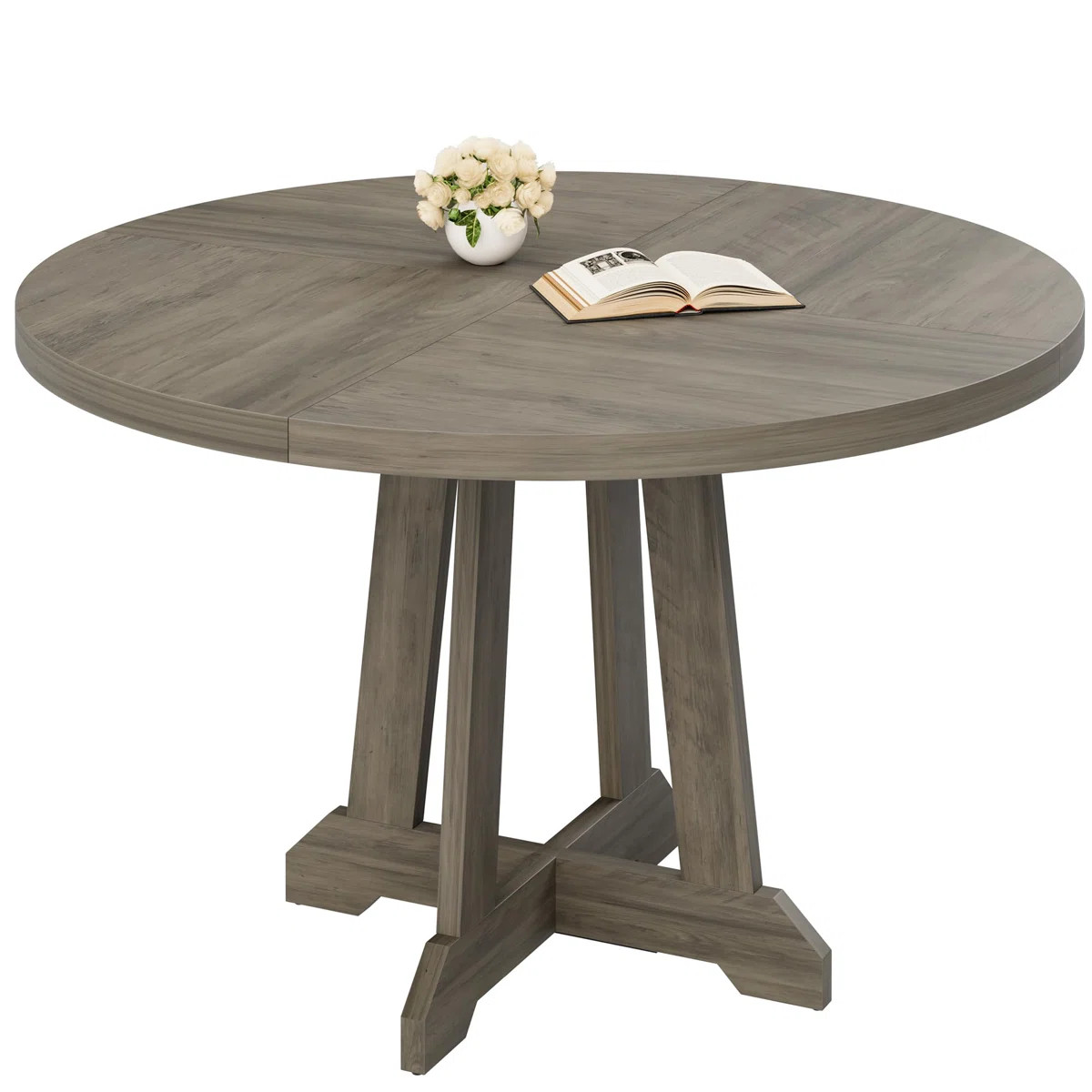 47 In Framhouse Round Dining Table For 4-6, Wooden Kichen Table | Wayfair North America