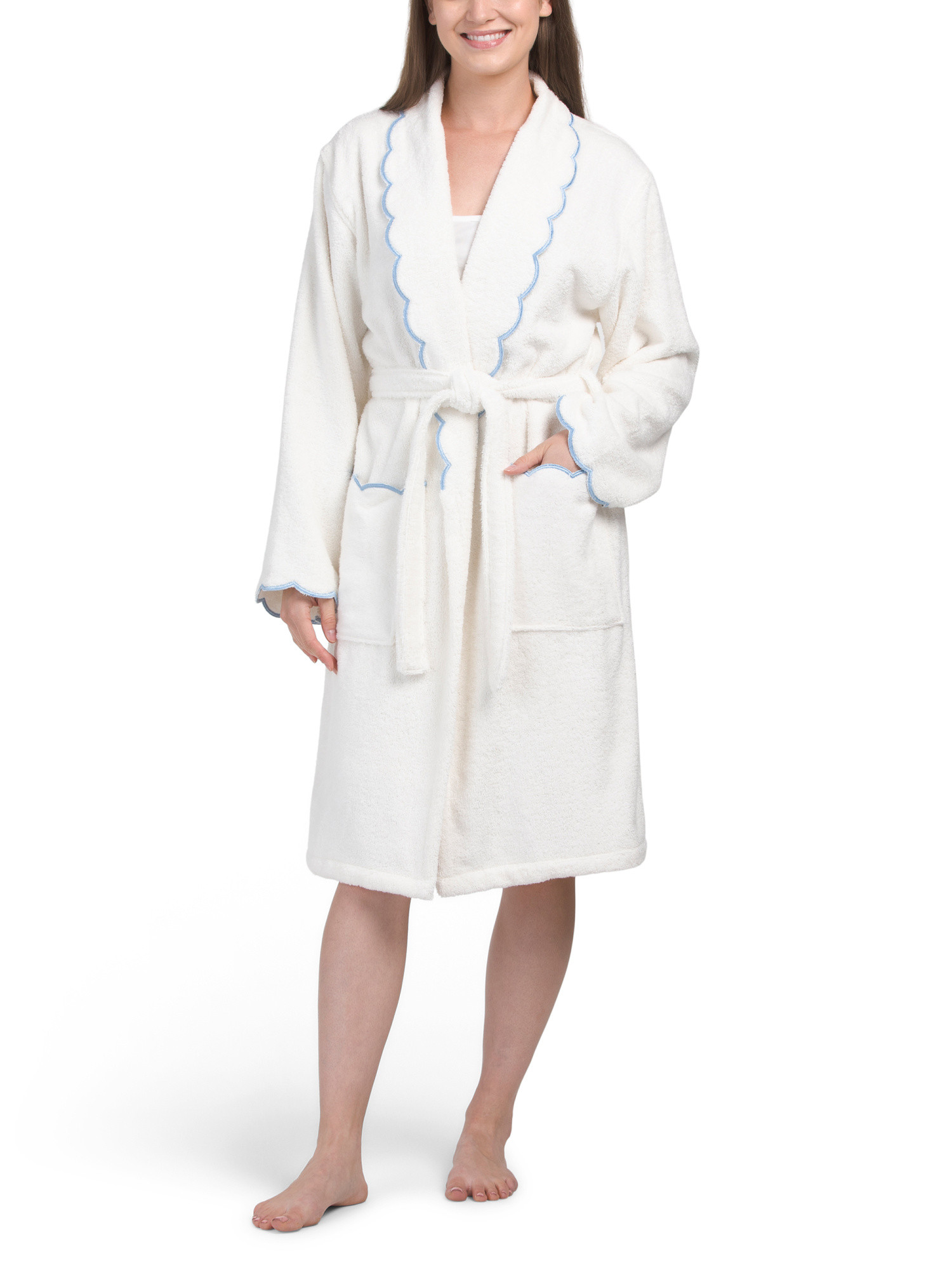 Made In Turkey Scallop Embroidery Bathrobe | TJ Maxx
