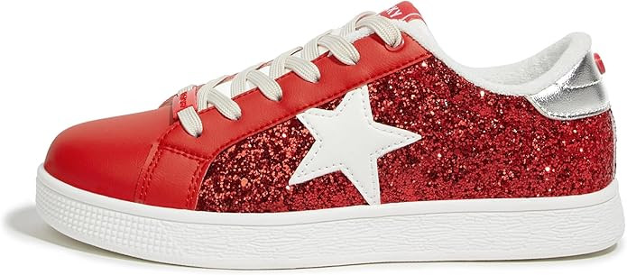 LUCKY STEP Women's Fashion Star Sneaker Lace Up Low Top Comfortable Cushioned Walking Shoes | Amazon (US)