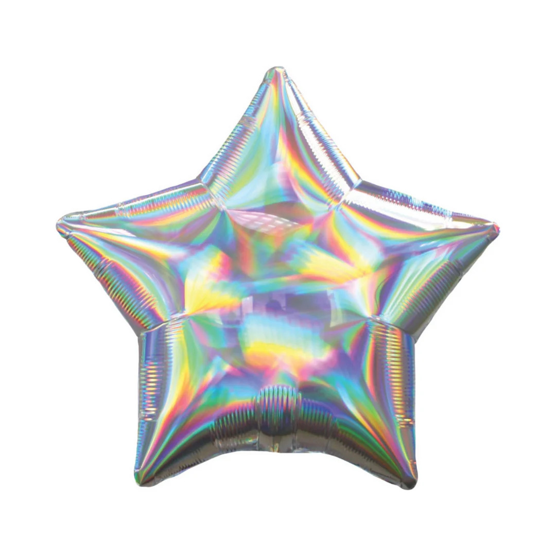 Iridescent Silver Star Shaped Balloon | Ellie and Piper