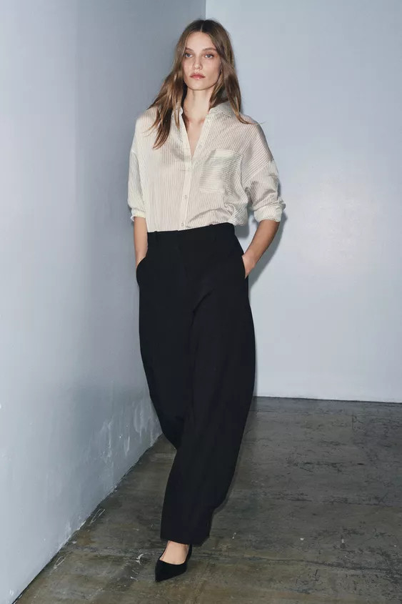 BALLOON PANTS WITH BUTTONS ZW COLLECTION | Zara US