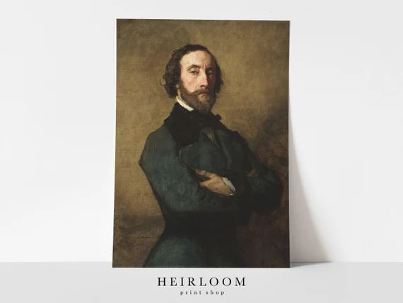 Vintage Portrait Painting Man | Moody ART PRINTS | Heirloom Canvas Prints | Reserved | Etsy (US)