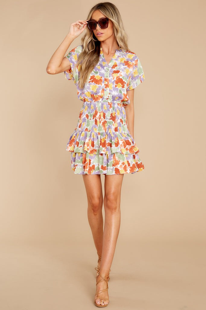 Enchanted Places Violet Blue Multi Floral Print Dress | Red Dress 