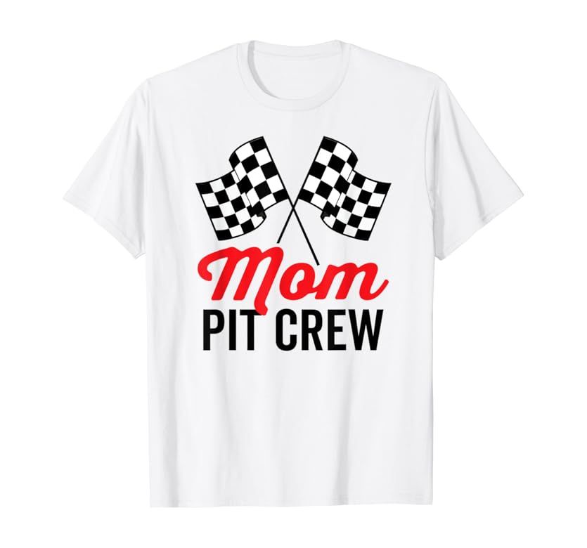Mom Pit Crew for Racing Party Team Mommy Costume T-Shirt | Amazon (US)