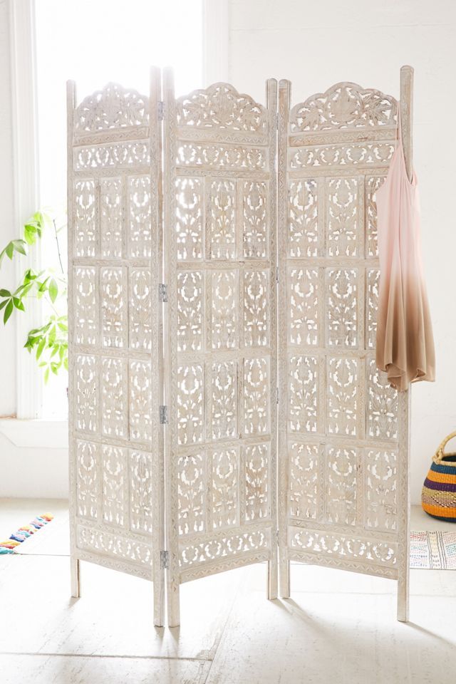 Amber Carved Wood Room Divider Screen | Urban Outfitters (US and RoW)