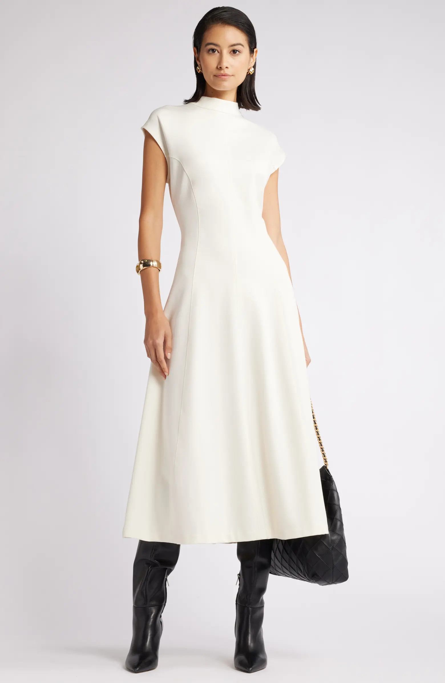 Nordstrom Mock Neck Ponte Midi Dress | Nordstrom | Nordstrom